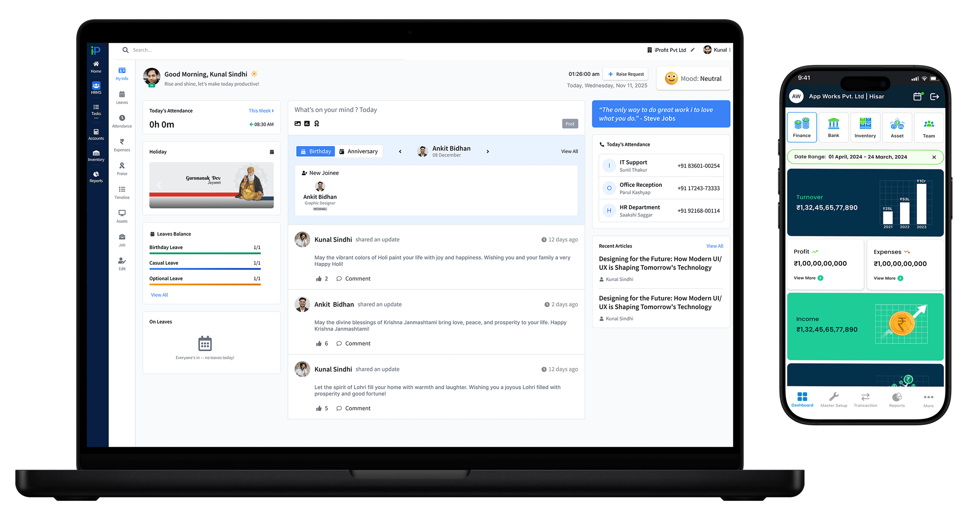 Devices showing iProfit
